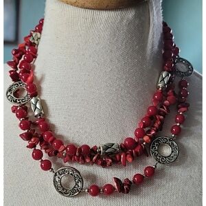 Premier Designs Red Firecracker Beaded Necklace